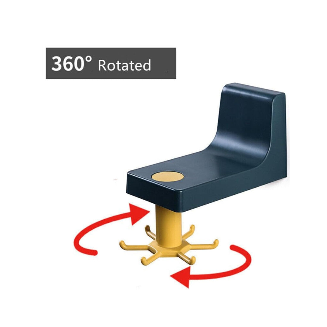 Wall Hook 360° Rotating Adhesive with 6 Durable Claw Hooks