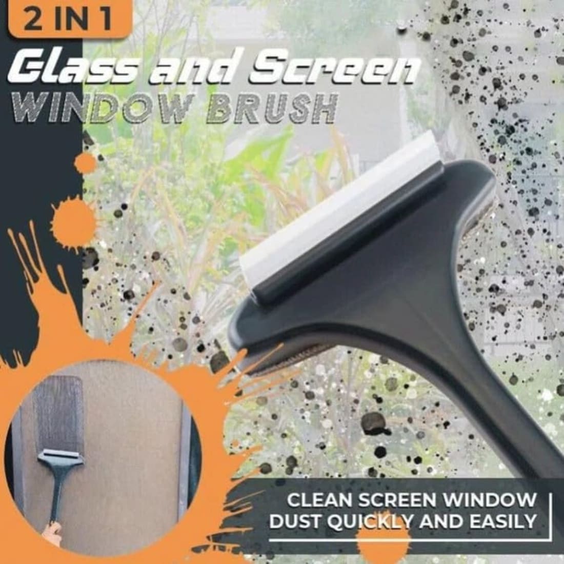 Magic 2-in-1 Window Cleaner With Mesh Brush, Wiper