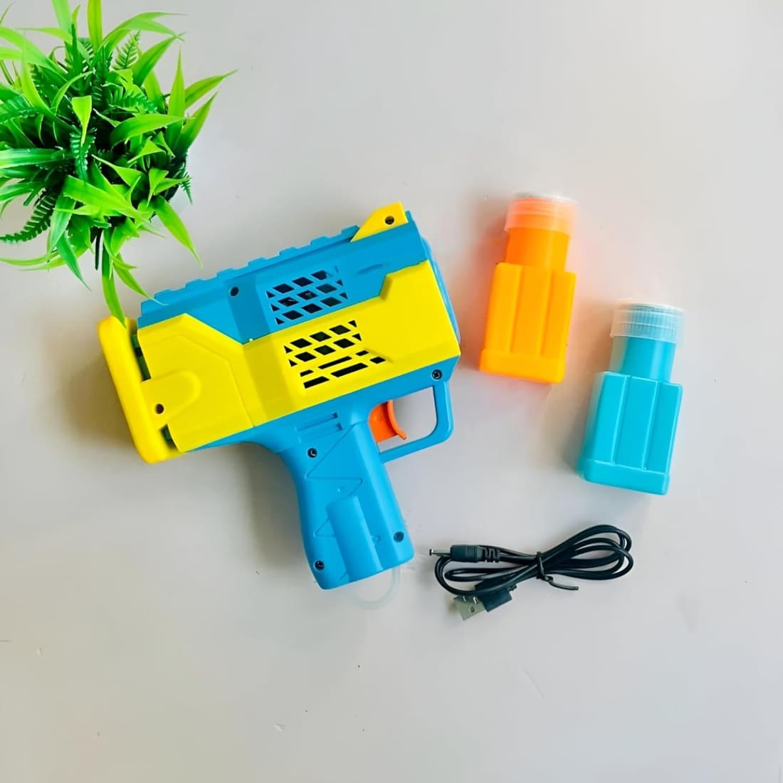 Rechargeable Bubble Gun For Kids - Automatic Bubble Shooter With Lights, Music
